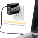 65W Dual PD Type-C + 3 x USB Multi Port Charger with 3A USB to Type-C Data Cable, EU Plug(Black)