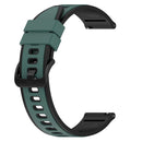 For Xiaomi MI Watch Sport 22mm Two-Color Silicone Watch Band(Olive Green + Black)