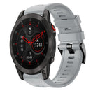 For Garmin EPIX Gen 2 Metal Buckle Solid Color Silicone Watch Band(Grey)