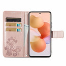 For Xiaomi 12T / 12T Pro / Redmi K50 Ultra Four-leaf Clasp Embossed Buckle Leather Phone Case(Rose Gold)