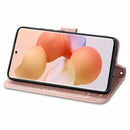 For Xiaomi 12T / 12T Pro / Redmi K50 Ultra Four-leaf Clasp Embossed Buckle Leather Phone Case(Rose Gold)
