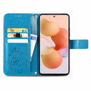 For Xiaomi 12T / 12T Pro / Redmi K50 Ultra Four-leaf Clasp Embossed Buckle Leather Phone Case(Blue)