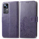For Xiaomi 12T / 12T Pro / Redmi K50 Ultra Four-leaf Clasp Embossed Buckle Leather Phone Case(Purple)