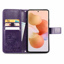 For Xiaomi 12T / 12T Pro / Redmi K50 Ultra Four-leaf Clasp Embossed Buckle Leather Phone Case(Purple)
