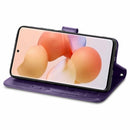 For Xiaomi 12T / 12T Pro / Redmi K50 Ultra Four-leaf Clasp Embossed Buckle Leather Phone Case(Purple)