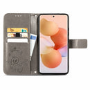 For Xiaomi 12T / 12T Pro / Redmi K50 Ultra Four-leaf Clasp Embossed Buckle Leather Phone Case(Gray)
