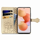 For Xiaomi 12T / 12T Pro / Redmi K50 Ultra Cute Cat and Dog Embossed Leather Phone Case(Gold)