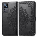 For Xiaomi 12T / 12T Pro / Redmi K50 Ultra Mandala Flower Embossed Leather Phone Case(Black)