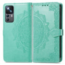 For Xiaomi 12T / 12T Pro / Redmi K50 Ultra Mandala Flower Embossed Leather Phone Case(Green)
