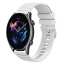 For Amazfit GTR 3 Pro 22mm Wavy Dotted Solid-Color Silicone Watch Band(White)