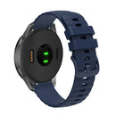 For Amazfit GTR 3 Pro 22mm Wavy Dotted Solid-Color Silicone Watch Band(Dark Blue)