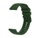For Amazfit GTR 3 Pro 22mm Wavy Dotted Solid-Color Silicone Watch Band(Army Green)