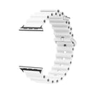 Ocean Silicone Metal Head Watch Band For Apple Watch Ultra 49mm / Series 8&7 45mm / SE 2&6&SE&5&4 44mm / 3&2&1 42mm(White)