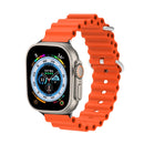 Ocean Silicone Metal Head Watch Band For Apple Watch Ultra 49mm / Series 8&7 45mm / SE 2&6&SE&5&4 44mm / 3&2&1 42mm(Orange)