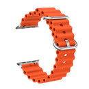 Ocean Silicone Metal Head Watch Band For Apple Watch Ultra 49mm / Series 8&7 45mm / SE 2&6&SE&5&4 44mm / 3&2&1 42mm(Orange)