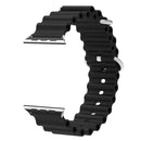 Ocean Silicone Metal Head Watch Band For Apple Watch Series 8&7 41mm / SE 2&6&SE&5&4 40mm / 3&2&1 38mm(Black)