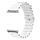 Ocean Silicone Metal Head Watch Band For Apple Watch Series 8&7 41mm / SE 2&6&SE&5&4 40mm / 3&2&1 38mm(White)