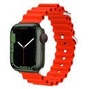 Ocean Silicone Metal Head Watch Band For Apple Watch Series 8&7 41mm / SE 2&6&SE&5&4 40mm / 3&2&1 38mm(Red)