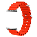 Ocean Silicone Metal Head Watch Band For Apple Watch Series 8&7 41mm / SE 2&6&SE&5&4 40mm / 3&2&1 38mm(Red)