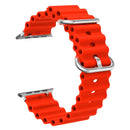 Ocean Silicone Metal Head Watch Band For Apple Watch Series 8&7 41mm / SE 2&6&SE&5&4 40mm / 3&2&1 38mm(Red)