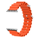 Ocean Silicone Metal Head Watch Band For Apple Watch Series 8&7 41mm / SE 2&6&SE&5&4 40mm / 3&2&1 38mm(Orange)