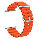 Ocean Silicone Metal Head Watch Band For Apple Watch Series 8&7 41mm / SE 2&6&SE&5&4 40mm / 3&2&1 38mm(Orange)