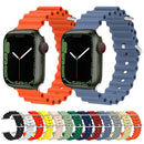 Ocean Silicone Metal Head Watch Band For Apple Watch Series 8&7 41mm / SE 2&6&SE&5&4 40mm / 3&2&1 38mm(Orange)