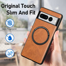 For Google Pixel 7 Pro Solid Color Magsafe Leather Phone Case(Brown)