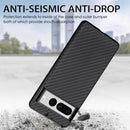 For Google Pixel 7 Pro Carbon Fiber Texture Leather Back Cover Phone Case(blue)