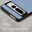For Google Pixel 7 Pro Carbon Fiber Texture Leather Back Cover Phone Case(blue)
