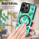 For iPhone 14 Pro Colored Drawing Leather Back Cover Magsafe Phone Case(Rhombus Mandala)