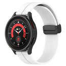 For Garminmove Luxe 20mm Solid Color Magnetic Clasp Silicone Watch Band(White)