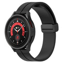 For Samsung Galaxy Watch 46mm 22mm Solid Color Magnetic Clasp Silicone Watch Band(Black)