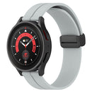 For Samsung Galaxy Watch 46mm 22mm Solid Color Magnetic Clasp Silicone Watch Band(Grey)