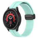For Samsung Galaxy Watch 46mm 22mm Solid Color Magnetic Clasp Silicone Watch Band(Teal)