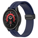 For Samsung Galaxy Watch 46mm 22mm Solid Color Magnetic Clasp Silicone Watch Band(Midnight Blue)