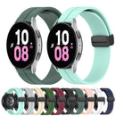 For Samsung Galaxy Watch 46mm 22mm Solid Color Magnetic Clasp Silicone Watch Band(Teal)