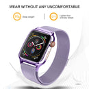 Milanese Loop Magnetic Stainless Steel Watch Band With Frame for Apple Watch Series 4 / 5 40mm(Lavender purple)