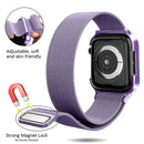 Milanese Loop Magnetic Stainless Steel Watch Band With Frame for Apple Watch Series 4 / 5 40mm(Lavender purple)