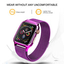 Milanese Loop Magnetic Stainless Steel Watch Band With Frame for Apple Watch Series 4 / 5 40mm(Purple)