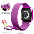 Milanese Loop Magnetic Stainless Steel Watch Band With Frame for Apple Watch Series 4 / 5 40mm(Purple)