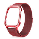 Milanese Loop Magnetic Stainless Steel Watch Band With Frame for Apple Watch Series 4 / 5 40mm(Red)