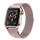 Milanese Loop Magnetic Stainless Steel Watch Band With Frame for Apple Watch Series 4 / 5 40mm(Rose pink)