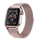 Milanese Loop Magnetic Stainless Steel Watch Band With Frame for Apple Watch Series 4 / 5 40mm(Rose pink)