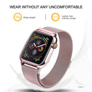 Milanese Loop Magnetic Stainless Steel Watch Band With Frame for Apple Watch Series 4 / 5 40mm(Rose pink)
