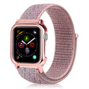 Simple Fashion Nylon Watch Band with Frame for Apple Watch Series 5 & 4 40mm(Pink)