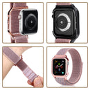 Simple Fashion Nylon Watch Band with Frame for Apple Watch Series 5 & 4 40mm(Pink)