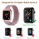 Simple Fashion Nylon Watch Band with Frame for Apple Watch Series 5 & 4 40mm(Pink)