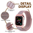 Simple Fashion Nylon Watch Band with Frame for Apple Watch Series 5 & 4 40mm(Pink)