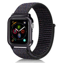 Simple Fashion Nylon Watch Band with Frame for Apple Watch Series 5 & 4 40mm(Official Official Black)